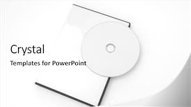  Presentation with white blank notebook silver - Audience pleasing slides consisting of blank compact disc with cover backdrop and a white colored foreground
