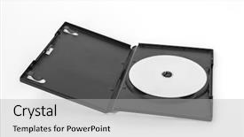  Presentation with white blank notebook silver - Presentation theme featuring blank compact disc with cover background and a light gray colored foreground