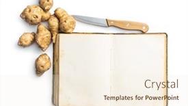  Presentation with cookbook - Colorful PPT layouts enhanced with blank-cookbook-and-raw-jerusalem backdrop and a cream colored foreground