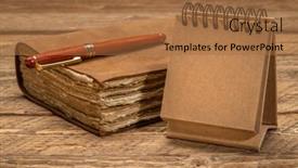  Presentation with journal - PPT layouts consisting of blank-desktop-calendar-or-spiral background and a coral colored foreground