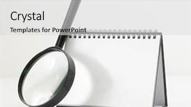  Presentation with glass - Audience pleasing slide set consisting of blank destop calendar and magnifier backdrop and a  colored foreground