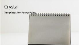  Presentation with white blank notebook silver - Amazing presentation design having blank destop calendar with pencil backdrop and a  colored foreground