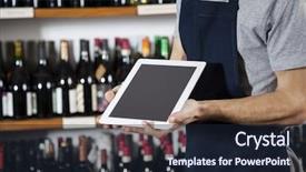  Presentation with salesman - Cool new presentation with blank digital tablet in wine backdrop and a wine colored foreground