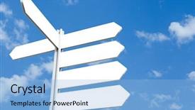  Presentation with directional - PPT layouts with blank directional arrow sign background and a light blue colored foreground