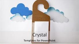  Presentation with cloud - Colorful PPT theme enhanced with blank door tag and cloud backdrop and a light gray colored foreground