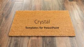  Presentation with wood - Amazing presentation having blank-doormat-on-wood-floor backdrop and a gold colored foreground