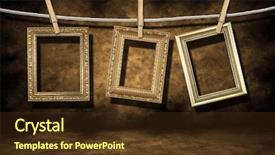  Presentation with empty - Amazing PPT layouts having blank empty gold photo frames backdrop and a tawny brown colored foreground