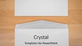  Presentation with blank backgroud - Slide deck enhanced with blank envelopes on a wooden background and a light gray colored foreground