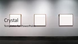  Presentation with museum - PPT theme featuring blank frames - empty gallerys in museum background and a soft green colored foreground