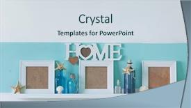  Presentation with decoration - Amazing PPT theme having blank frames - idea of interior decoration backdrop and a sky blue colored foreground