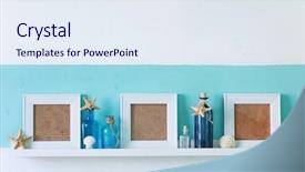  Presentation with decoration - Slide set consisting of blank frames - idea of interior decoration background and a sky blue colored foreground