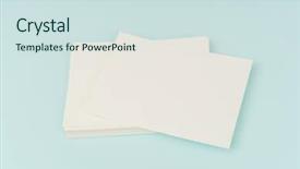  Presentation with postcard - Slide deck featuring blank gift card on blue background and a sky blue colored foreground