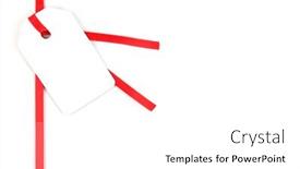  Presentation with satin - PPT theme featuring blank gift tag on red satin ribbon isolated on white background and a white colored foreground