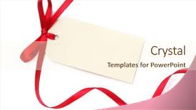  Presentation with red banner - Colorful theme enhanced with blank gift tag tied backdrop and a cream colored foreground