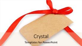  Presentation with white blank notebook silver - Amazing PPT layouts having blank gift tag with bow isolated on white backdrop and a lemonade colored foreground