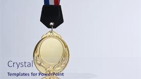  Presentation with gold medal - Slide deck with blank-gold-medal background and a sky blue colored foreground