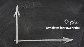  Presentation with blackboard - Presentation having blank graph coordinate axes on blackboard sketched with white chalk on blackboard with strong smudge patterns background and a dark gray colored foreground