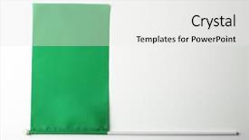  Presentation with light green - Slide set featuring blank green flag on white background and a white colored foreground