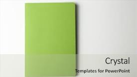  Presentation with green notebook - Theme enhanced with blank green notebook on white background background and a mint green colored foreground