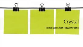  Presentation with reminders - PPT layouts consisting of blank green paper reminders on wire background and a yellow colored foreground