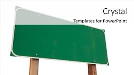  Presentation with white green - Amazing slides having blank green road sign isolated backdrop and a white colored foreground
