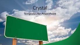  Presentation with blue green - Slides having blank green road sign background and a teal colored foreground