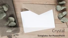  Presentation with greeting card - Colorful presentation design enhanced with blank-greeting-card-invitation-mockup backdrop and a soft green colored foreground