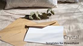  Presentation with greeting card - Slide set consisting of blank-greeting-card-invitation-mockup background and a mint green colored foreground