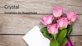  Presentation with pink roses - Slide deck consisting of blank greeting card or photo background and a soft green colored foreground