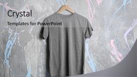  Presentation with blank - Amazing PPT layouts having fabrication template - blank grey t-shirt on grunge backdrop and a light gray colored foreground