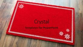  Presentation with snow flakes - Beautiful presentation theme featuring blank holiday red welcome mat backdrop and a black colored foreground