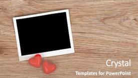  Presentation with instant messaging - Presentation design featuring blank instant photo and red background and a coral colored foreground