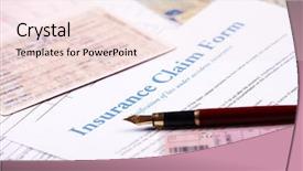  Presentation with insurance - Beautiful presentation theme featuring blank insurance claim form backdrop and a lemonade colored foreground