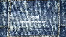 Presentation with jeans - PPT theme featuring blank jeans label background and a seafoam green colored foreground