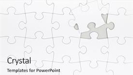  Presentation with final - Audience pleasing slides consisting of blank jigsaw puzzle final piece backdrop and a white colored foreground