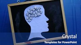  Presentation with brain puzzle - Colorful slide deck enhanced with blank jigsaw puzzle on head backdrop and a ocean colored foreground
