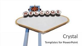  Presentation with las vegas - Audience pleasing slide set consisting of blank las vegas welcome sign backdrop and a white colored foreground
