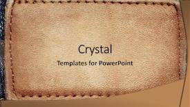  Presentation with jeans denim - Slides with blank leather jeans label background and a coral colored foreground