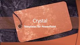  Presentation with jeans - Colorful PPT theme enhanced with blank leather label for text backdrop and a coral colored foreground
