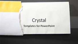  Presentation with envelope - Amazing PPT theme having blank letter from the envelope backdrop and a  colored foreground