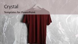  Presentation with maroon - Cool new slide deck with blank maroon t-shirt backdrop and a light gray colored foreground