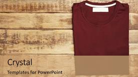  Presentation with maroon - Slide set featuring blank maroon t-shirt background and a coral colored foreground