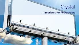  Presentation with skies - PPT theme consisting of blank mega billboard background and a sky blue colored foreground