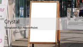  Presentation with blank - Theme featuring blank menu board on sidewalk background and a light gray colored foreground