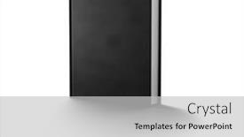  Presentation with book - Presentation theme featuring blank-mockup-black-book-cover background and a light gray colored foreground