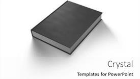  Presentation with book - PPT theme consisting of blank-mockup-black-book-cover background and a white colored foreground