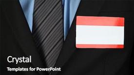  Presentation with blank - Slide set with blank nametag on businessman's background and a dark gray colored foreground