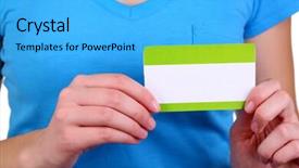  Presentation with close up baby girl knitted - Beautiful PPT layouts featuring blank nametag on girl's backdrop and a light blue colored foreground