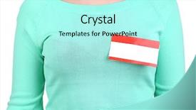  Presentation with close up baby girl knitted - Theme consisting of blank nametag on girl's background and a arctic colored foreground