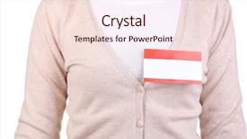  Presentation with clothes - Audience pleasing presentation design consisting of blank nametag on girl's backdrop and a lemonade colored foreground